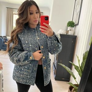 Gucci Crystal Studded Jean jacket